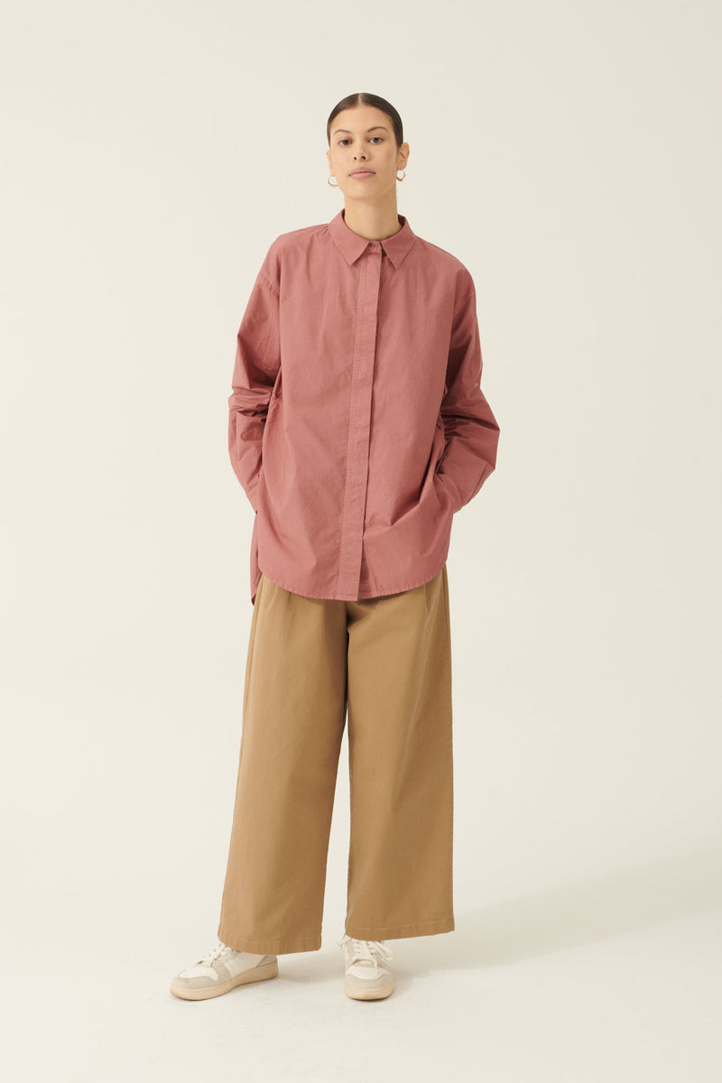 Rue de Tokyo SHELBY GARMENT DYED POPLIN SHIRTS WITHERED ROSE