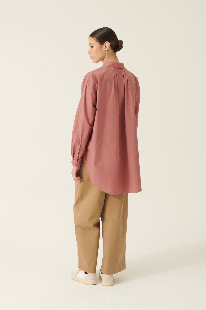 Rue de Tokyo SHELBY GARMENT DYED POPLIN SHIRTS WITHERED ROSE