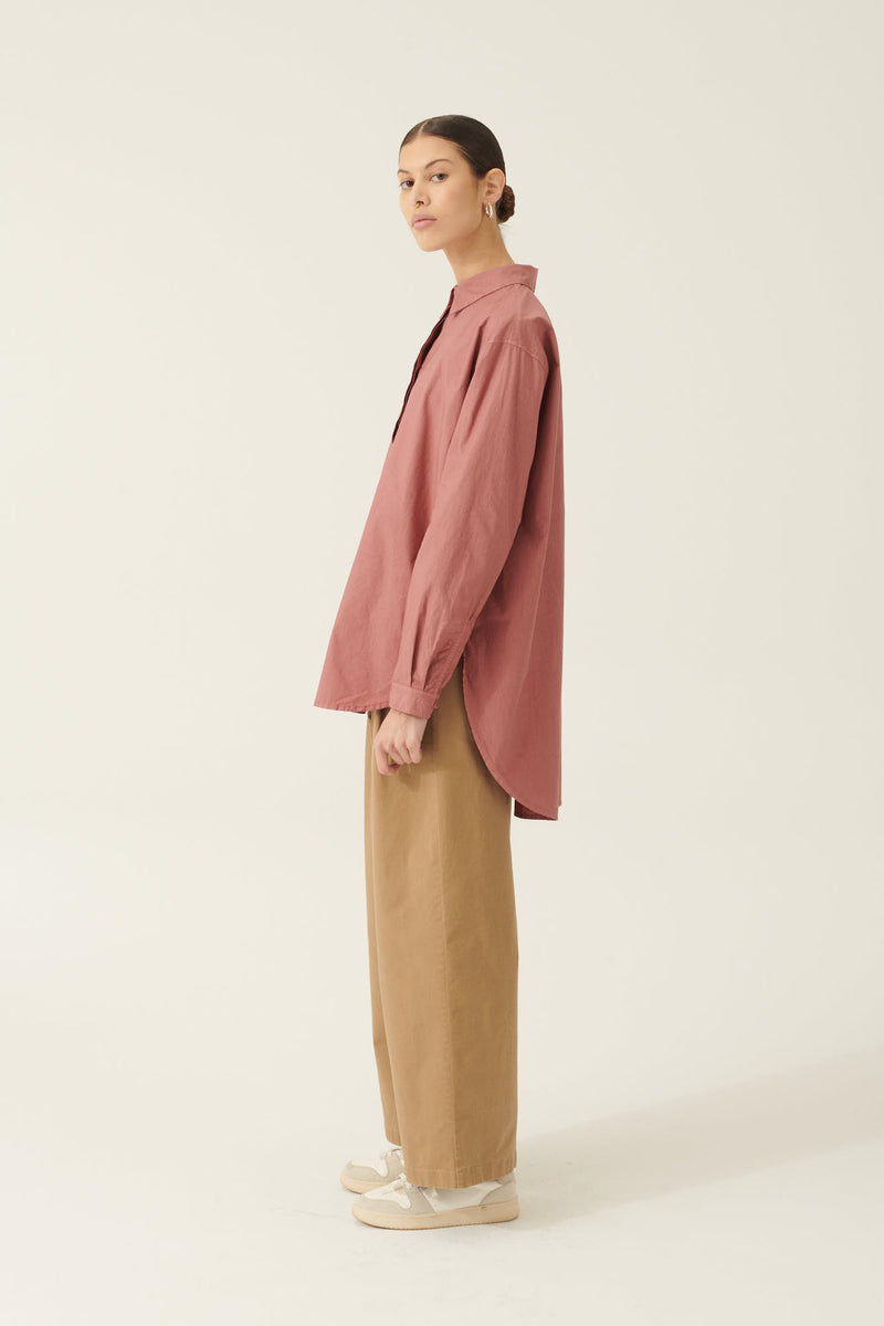 Rue de Tokyo SHELBY GARMENT DYED POPLIN SHIRTS WITHERED ROSE