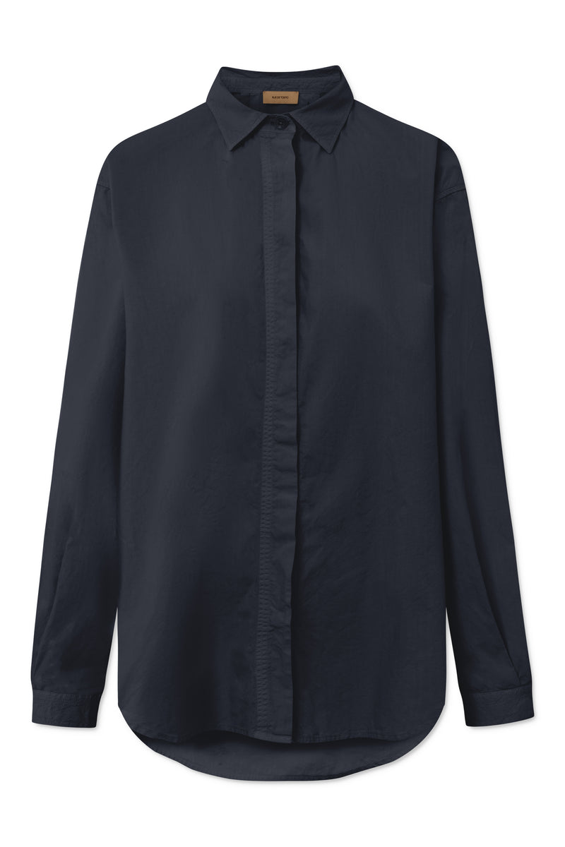 Rue de Tokyo SHELBY GARMENT DYED POPLIN SHIRTS DARK NAVY