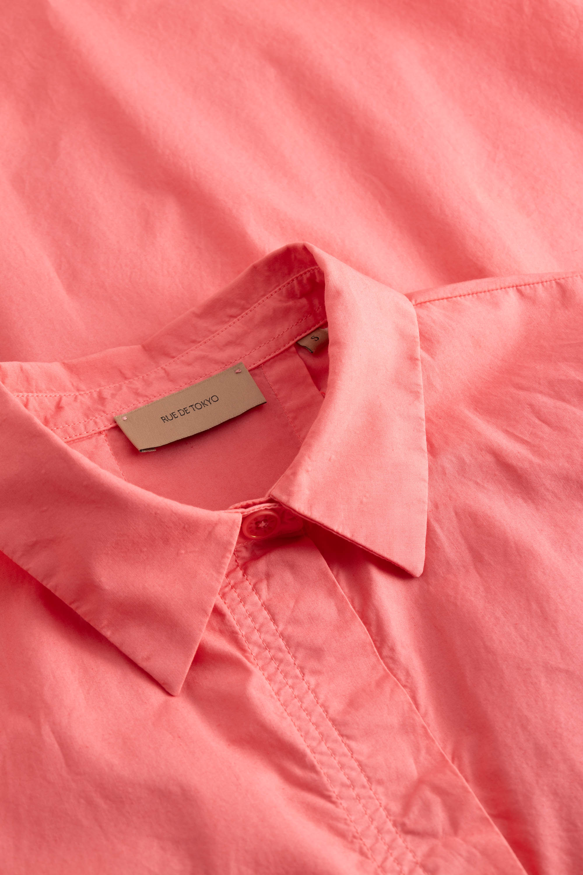 Rue de Tokyo SHELBY GARMENT DYED POPLIN Shirts CORAL RED