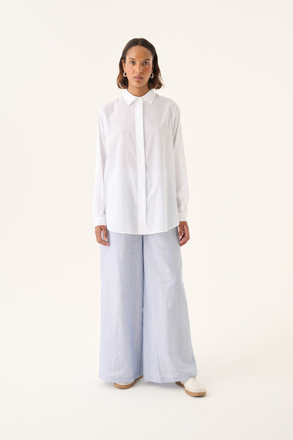 Rue de Tokyo SHELBY PATTERNED COTTON Shirts WHITE