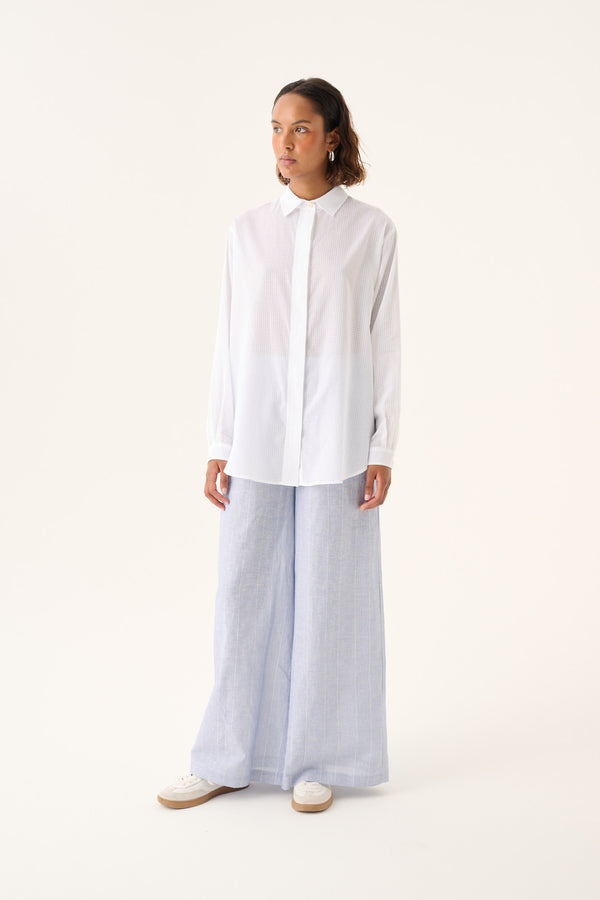 Rue de Tokyo SHELBY PATTERNED COTTON Shirts WHITE