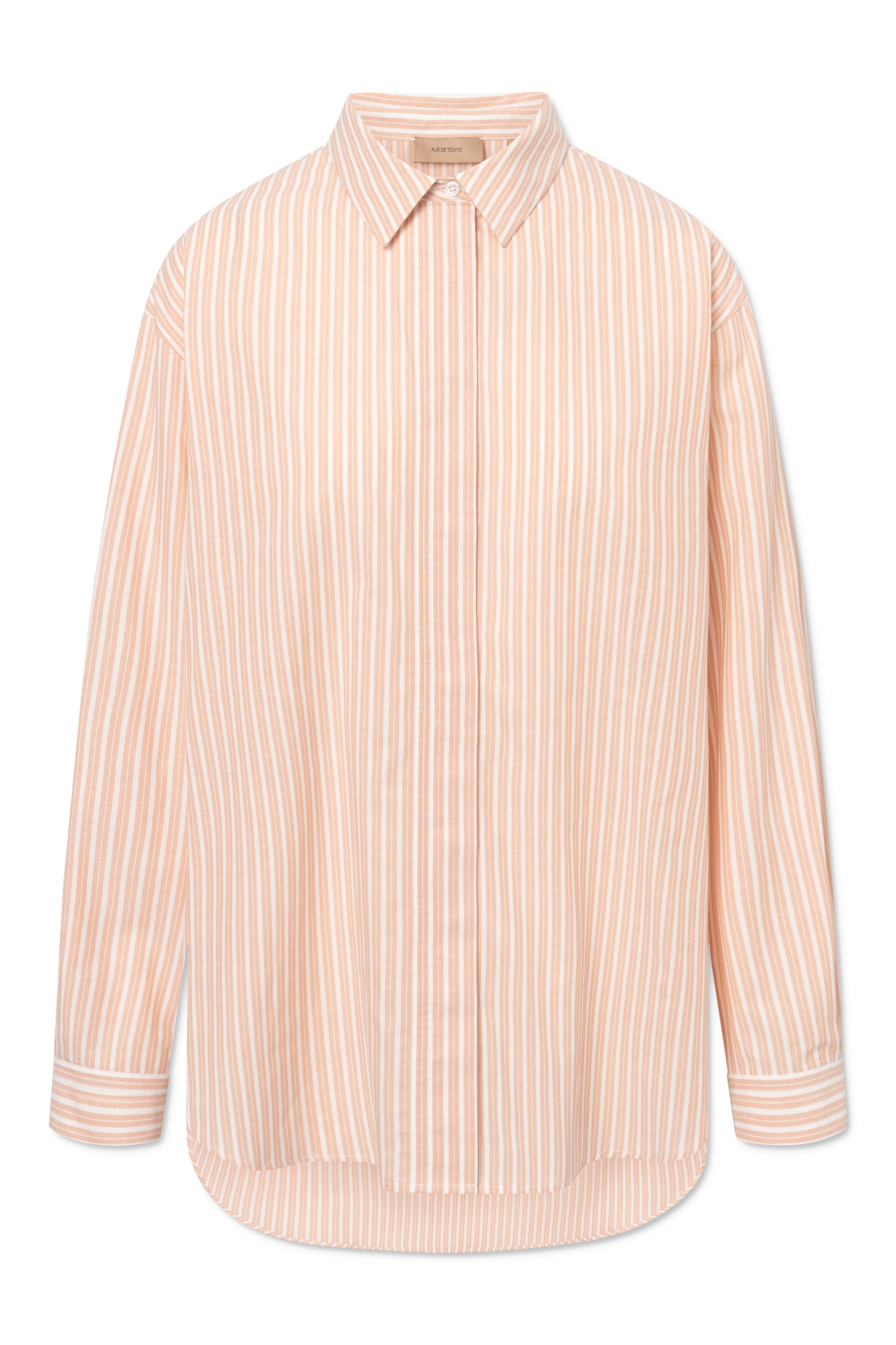 Rue de Tokyo SHELBY STRIPED SHIRTING Shirts WHITE APRICOT STRIPE