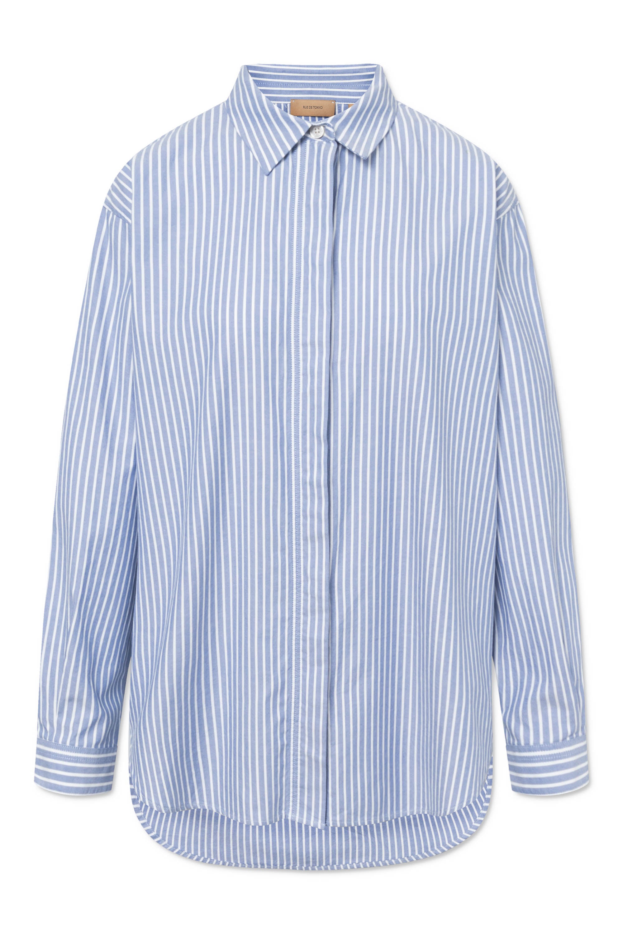Rue de Tokyo SHELBY STRIPE OXFORD Shirts BLUE WHITE STRIPE