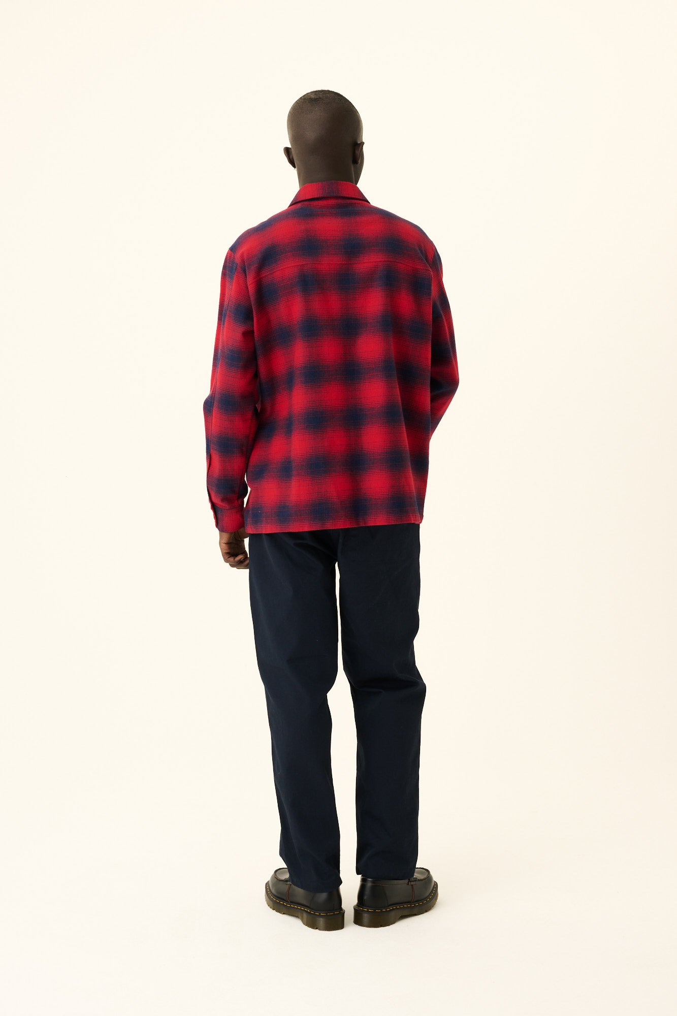 Rue de Tokyo SHELDON GRADIENT FLANNEL CHECK Shirts RED NAVY CHECK