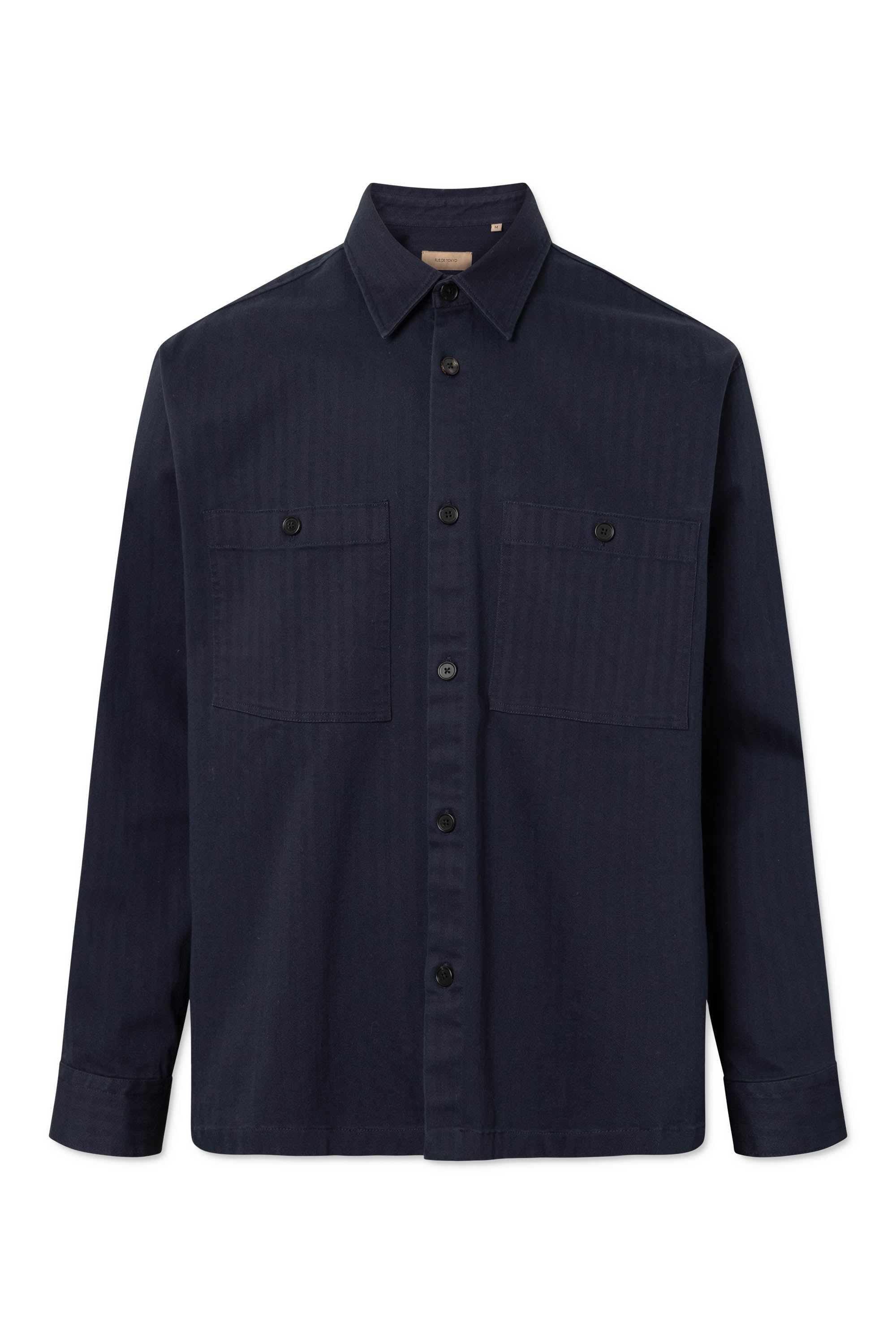 Rue de Tokyo SHELDO HERRINGBONE Shirts DARK NAVY