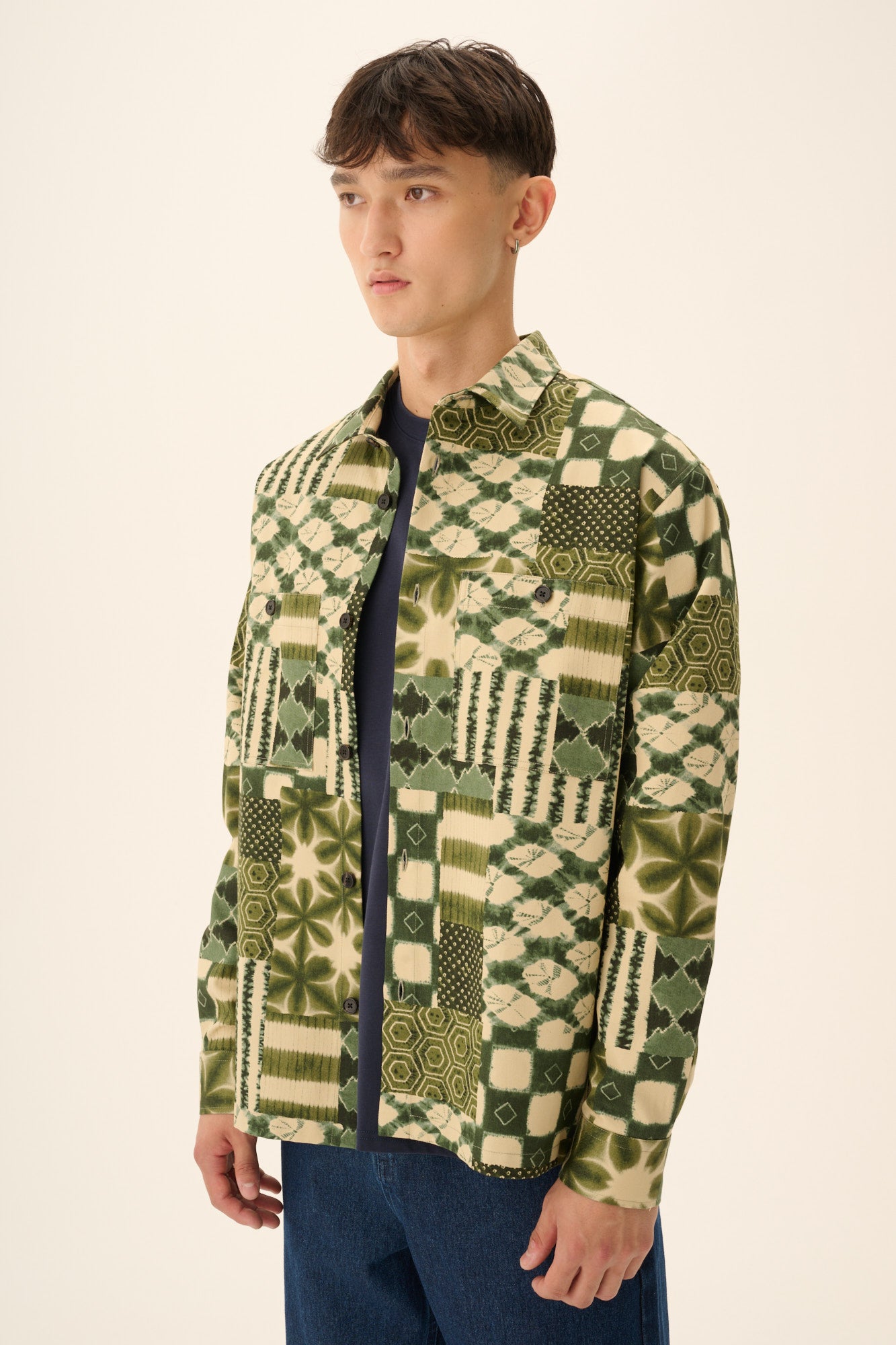 Rue de Tokyo SHELDO TIE-DYE CANVAS Shirts GREEN