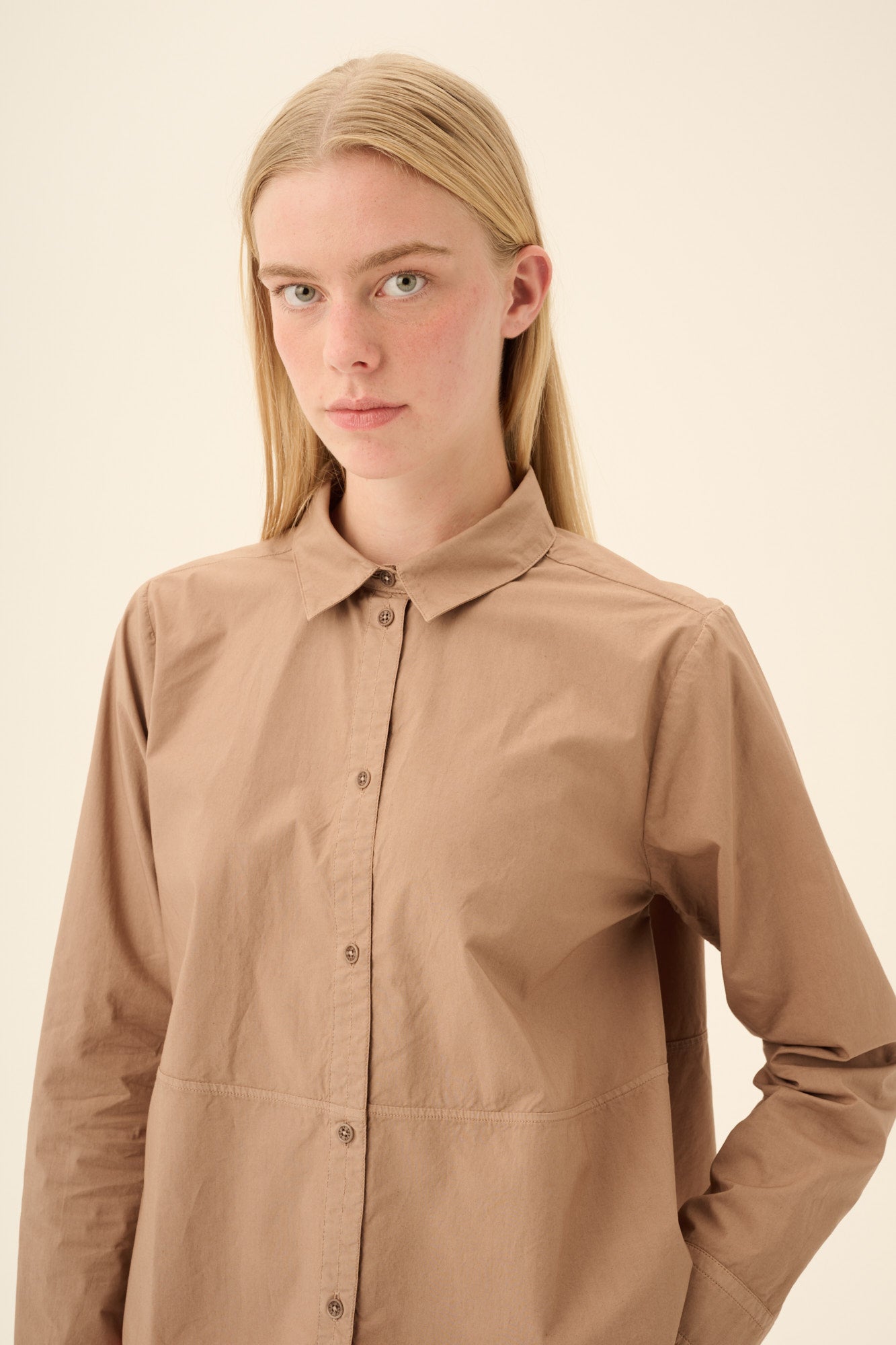 Rue de Tokyo SHELLIA GMTD POPLIN Shirts MOCHA