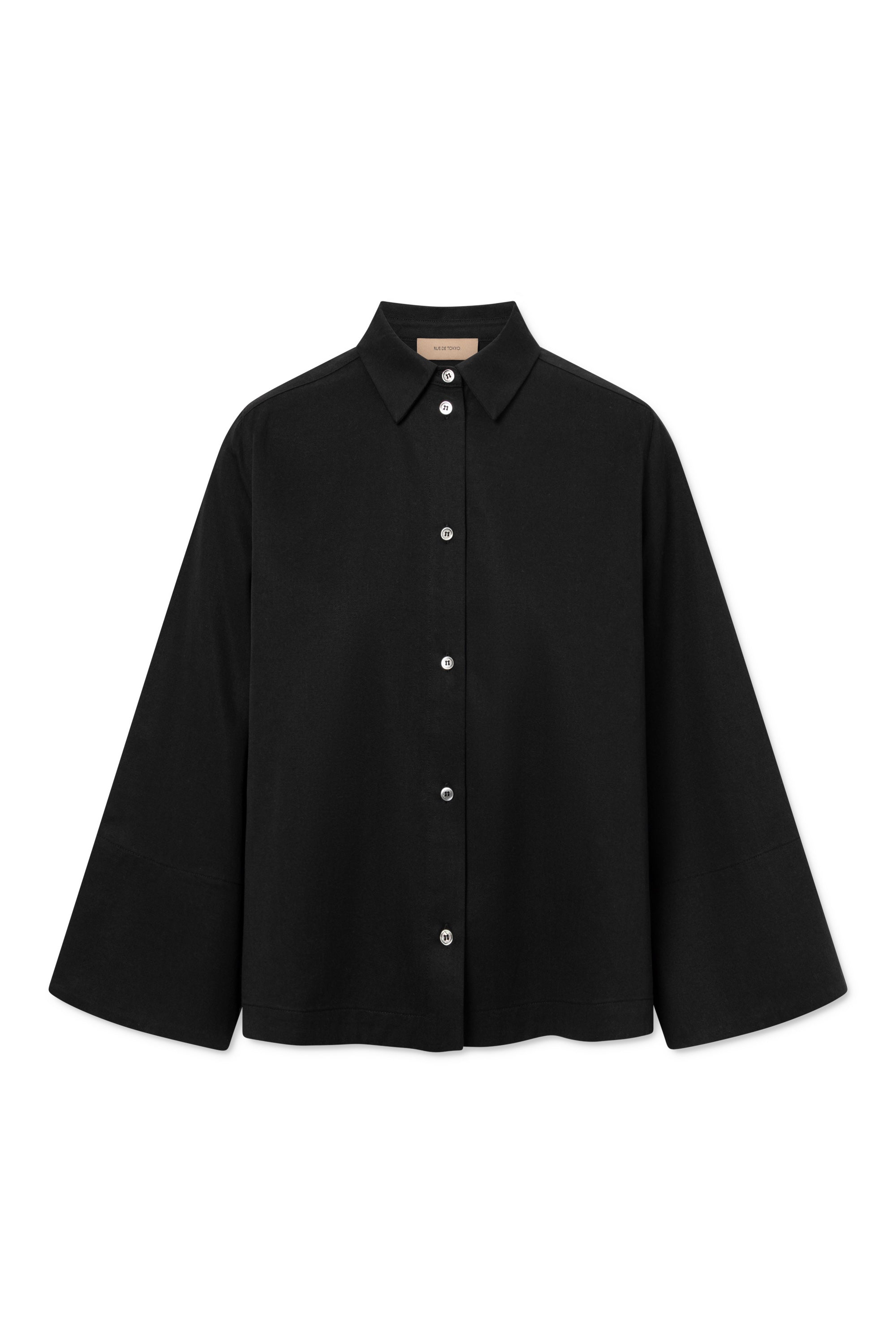 Rue de Tokyo SHIKA SANDWASHED CT TENCEL Shirts BLACK