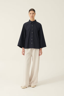 Rue de Tokyo SHINO NON IRON POPLIN SHIRTS NAVY