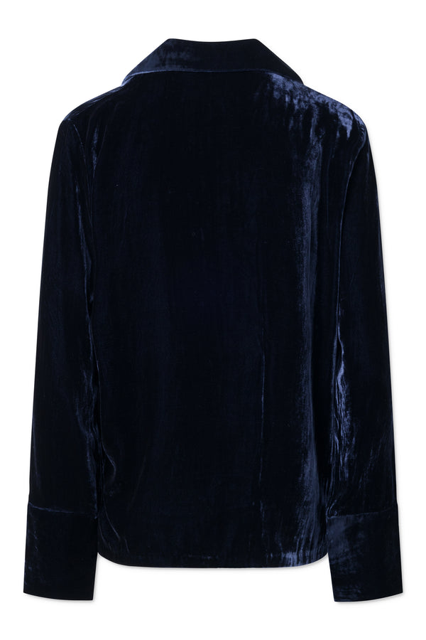 Rue de Tokyo SIDNEY SILK VELVET SHIRTS DARK NAVY