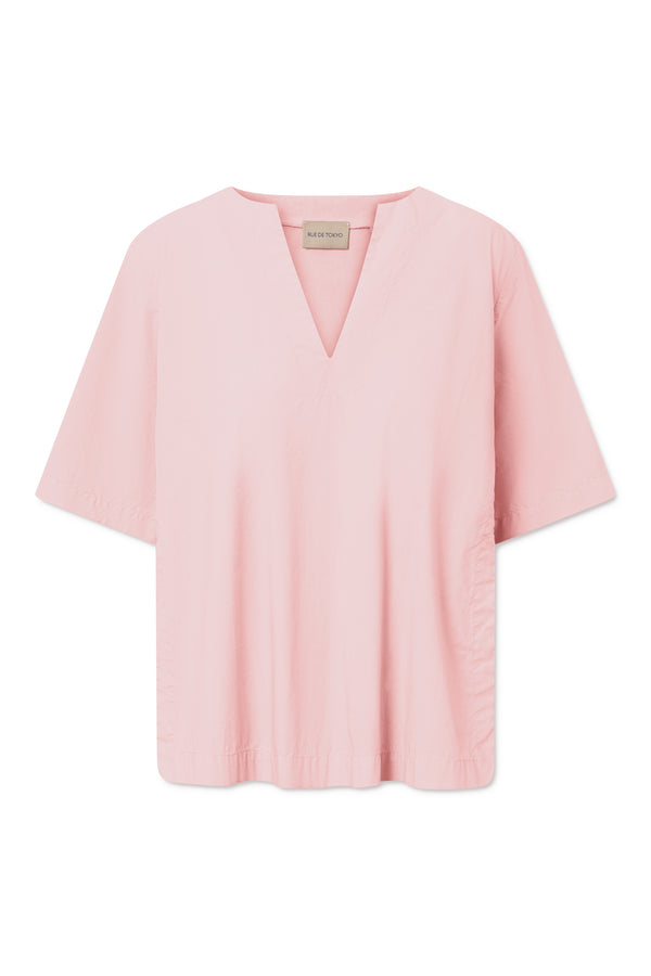 Rue de Tokyo SIENNA GARMENT DYED POPLIN SHIRTS SILVER PINK