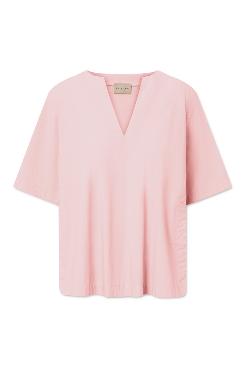 Rue de Tokyo SIENNA GARMENT DYED POPLIN SHIRTS SILVER PINK