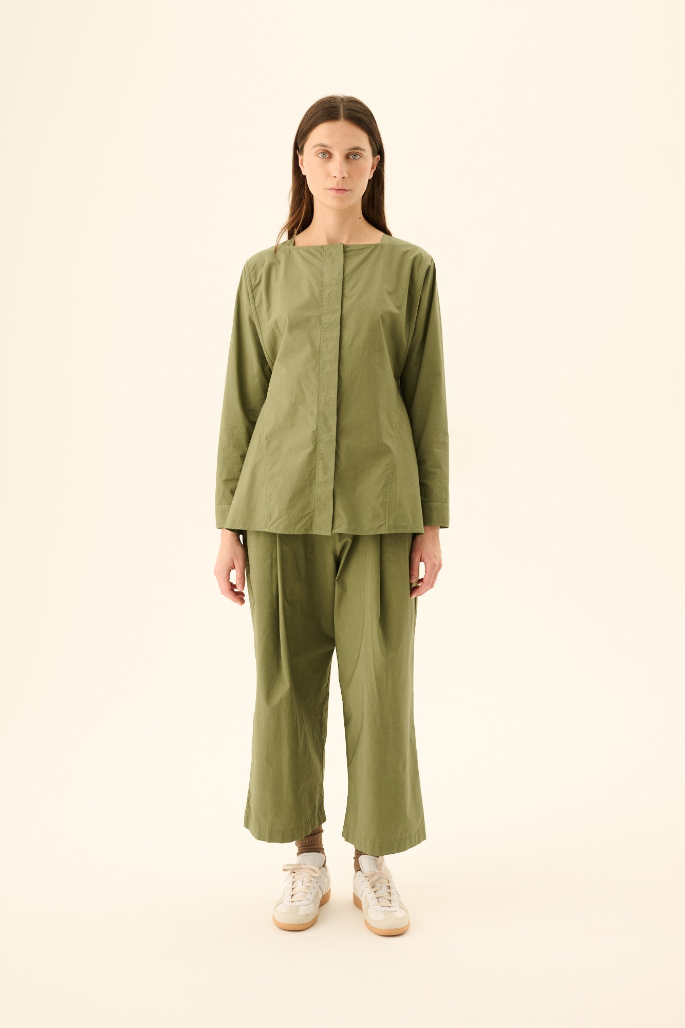 Rue de Tokyo SILJA GMTD POPLIN Blouses MOSS GREEN