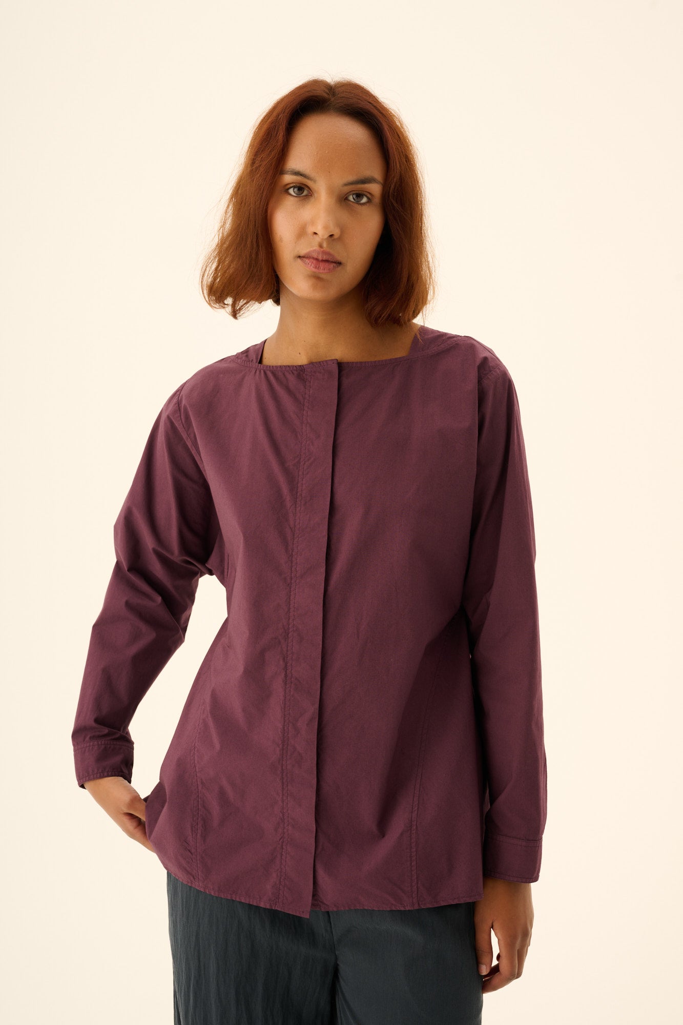 Rue de Tokyo SILJA GMTD POPLIN Blouses PLUM PURPLE