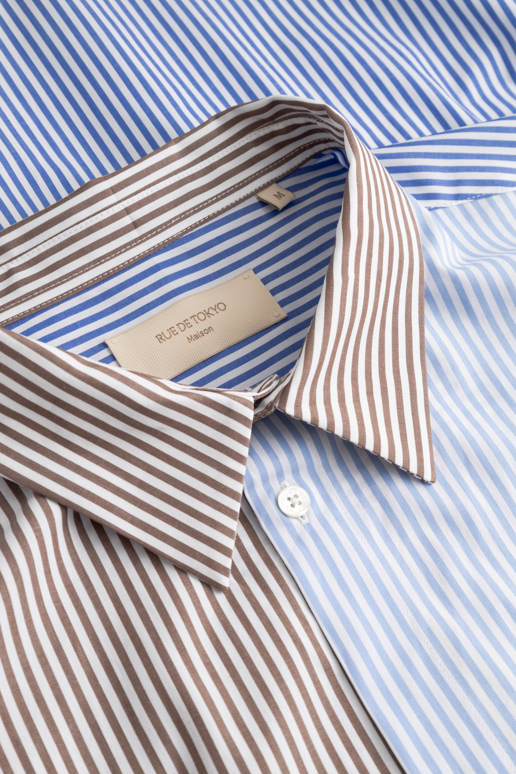 Rue de Tokyo SILVIO-MAISON MULTI-STRIPE Shirts BROWN