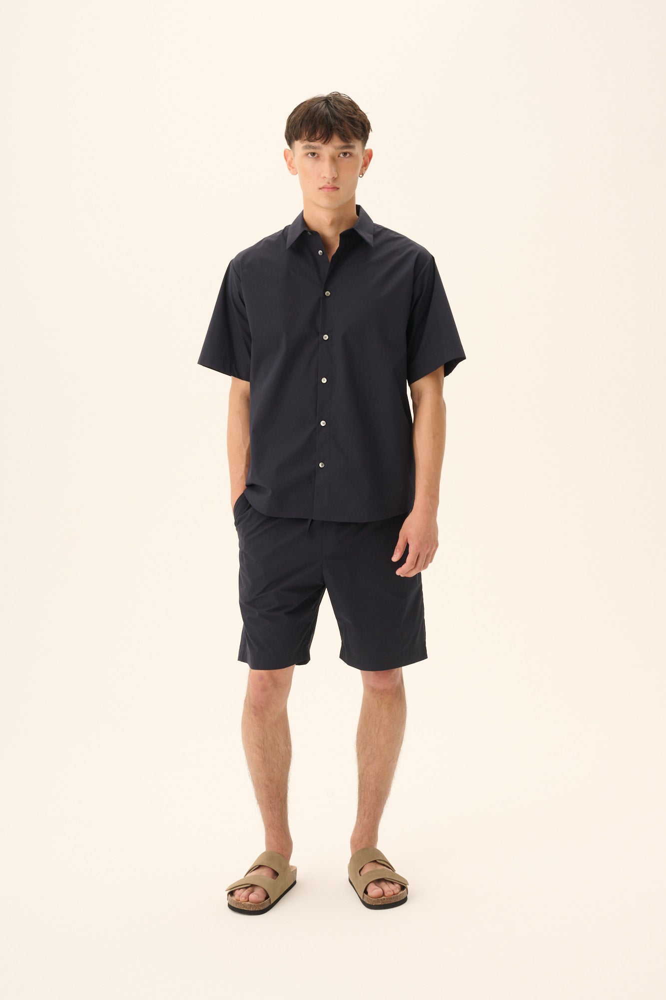 Rue de Tokyo SILVIO-MAISON SOLID POPLIN Shirts NAVY