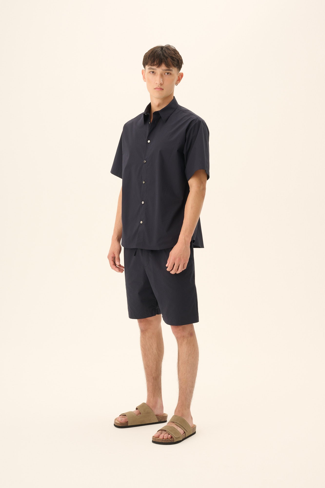 Rue de Tokyo SILVIO-MAISON SOLID POPLIN Shirts NAVY