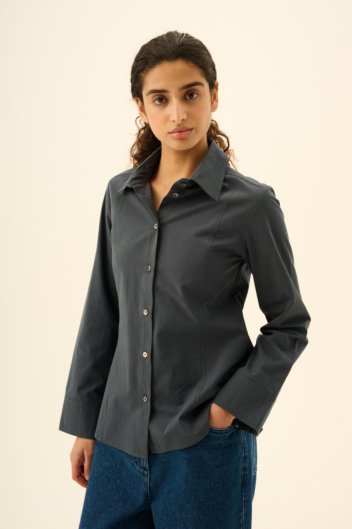 Rue de Tokyo SIMO MODAL POPLIN Shirts NAVY