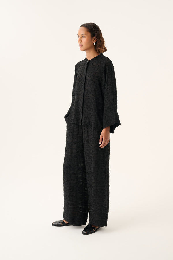 Rue de Tokyo SIV TEXTURED TENCEL Shirts BLACK