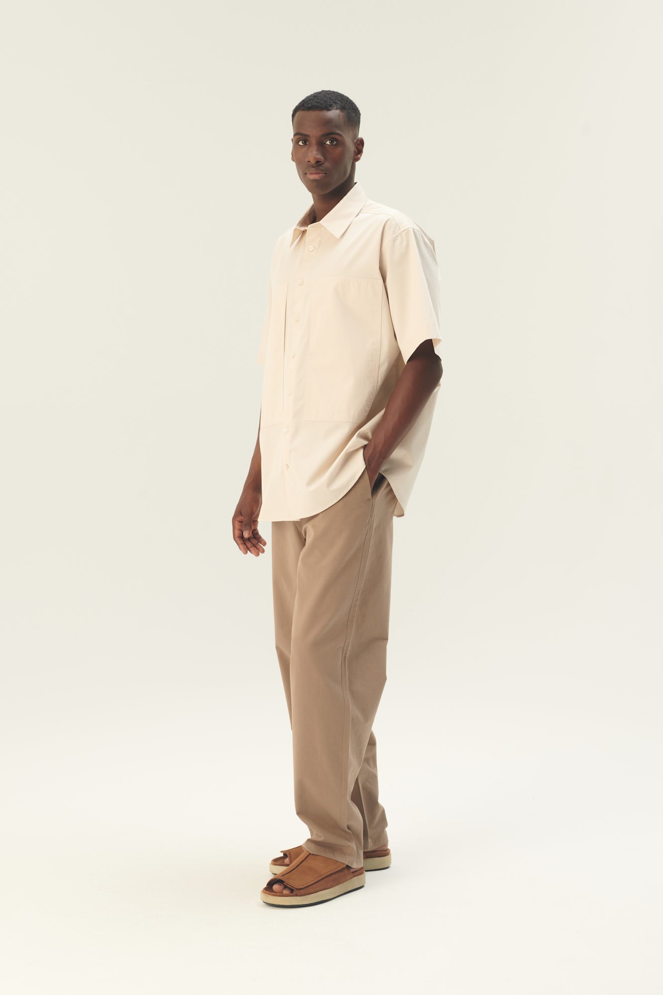 Rue de Tokyo SKYLOR SOLID LIGHT COTTON Shirts SAND