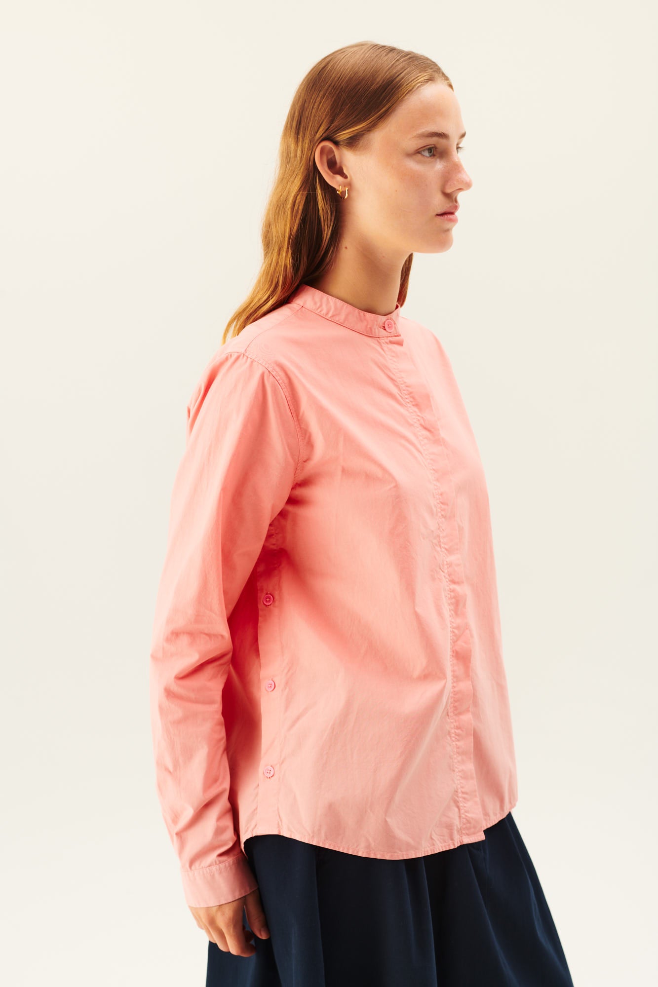 Rue de Tokyo SOFIE ORGANIC GARMENT DYED POPLIN SHIRTS PEACH PINK