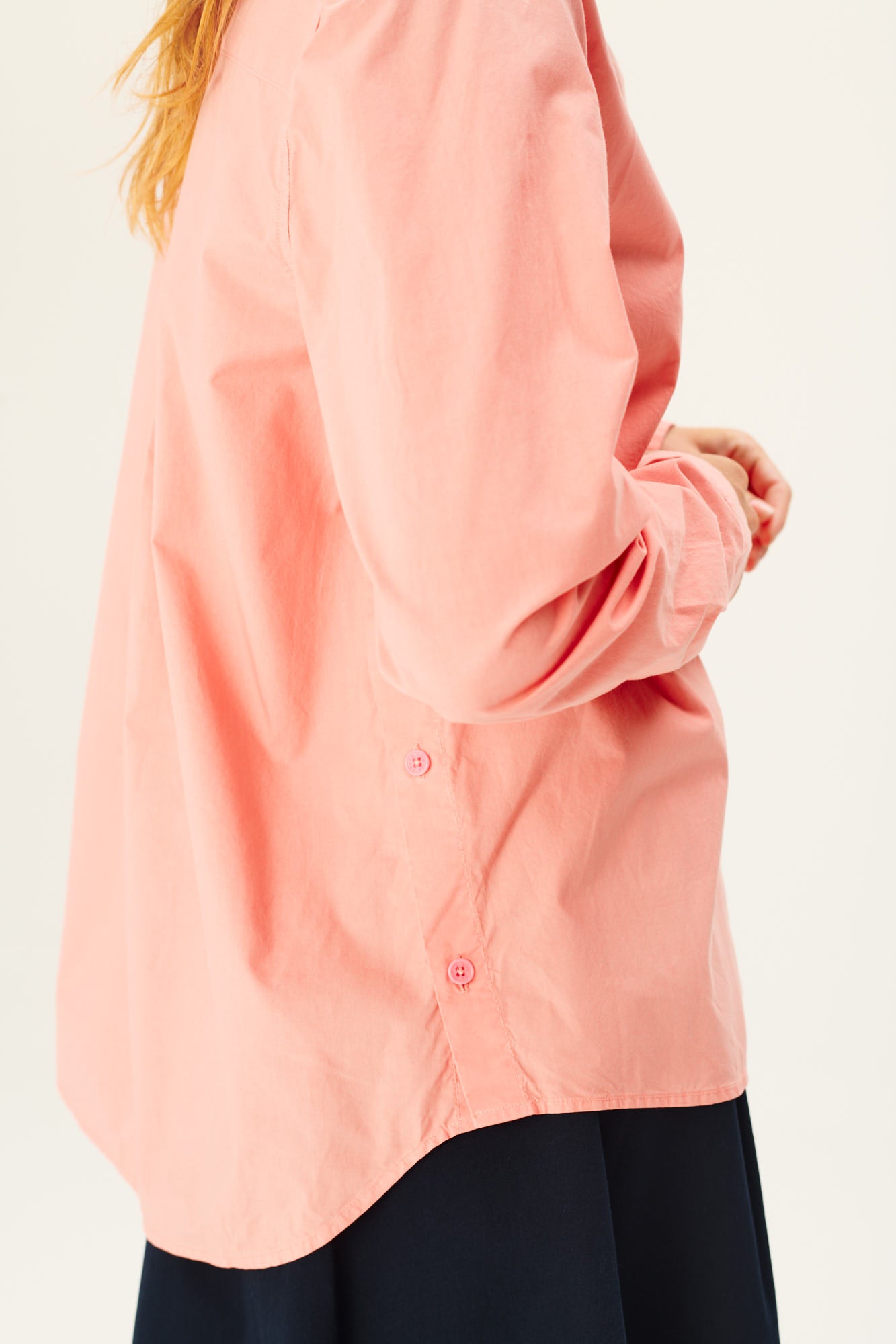 Rue de Tokyo SOFIE ORGANIC GARMENT DYED POPLIN SHIRTS PEACH PINK