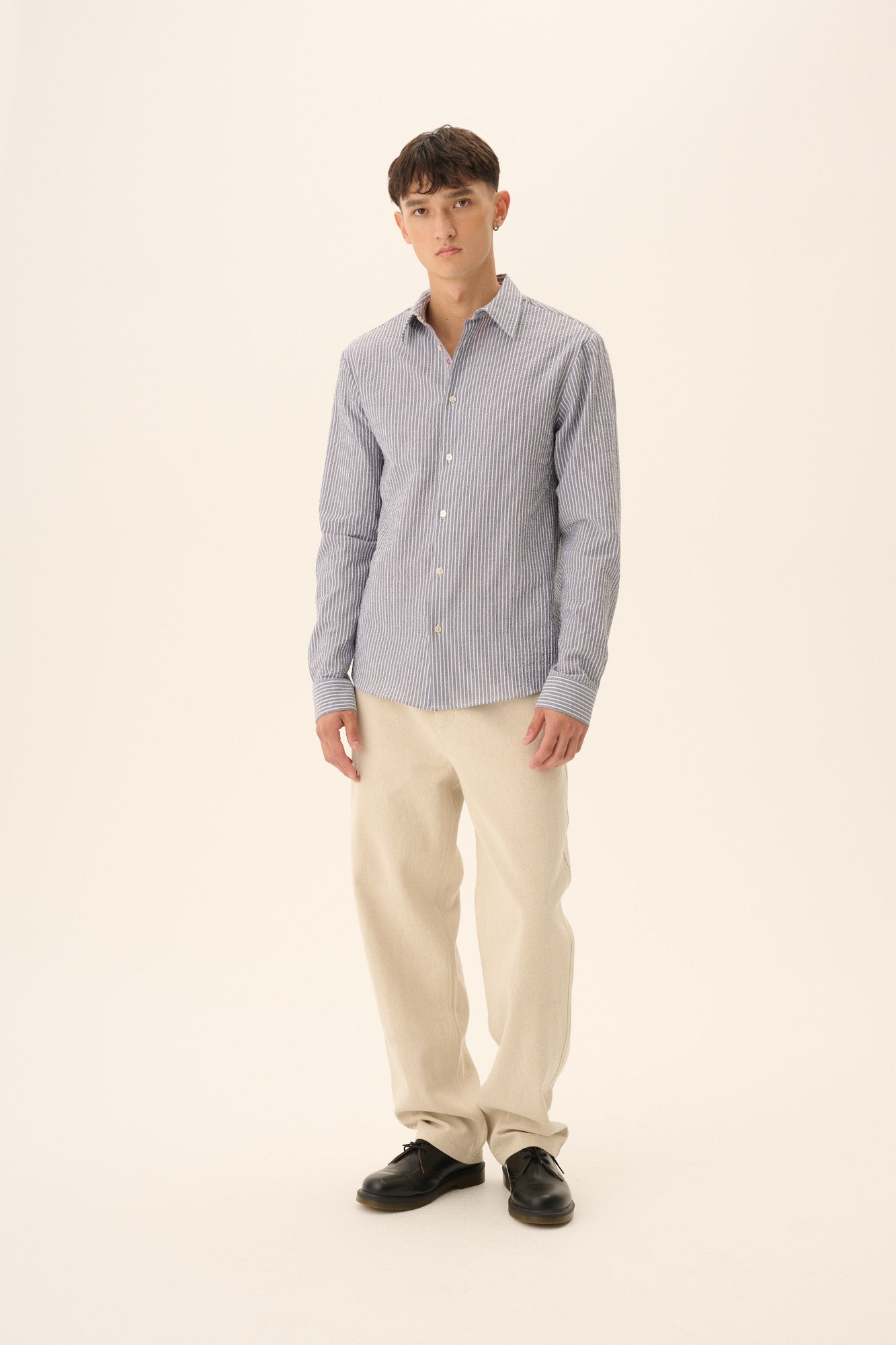 Rue de Tokyo SPERO STRIPED SEERSUCKER Shirts FADED BLUE