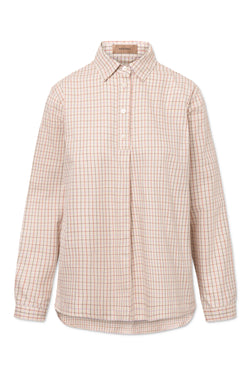 Rue de Tokyo STINE CHECK COTTON SHIRTS BEIGE/GREEN/ORANGE CHECK