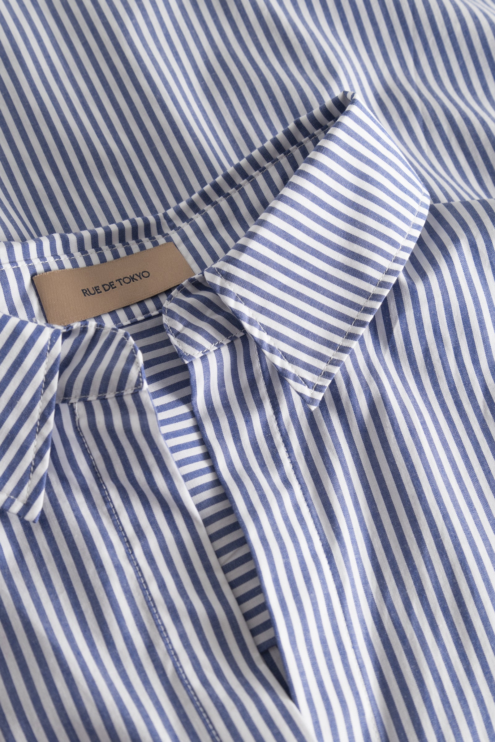SUE SHIRT COTTON STRIPE - DARK BLUE STRIPE – Rue De Tokyo SUE SHIRT COTTON STRIPE - DARK BLUE STRIPE – Rue De Tokyo