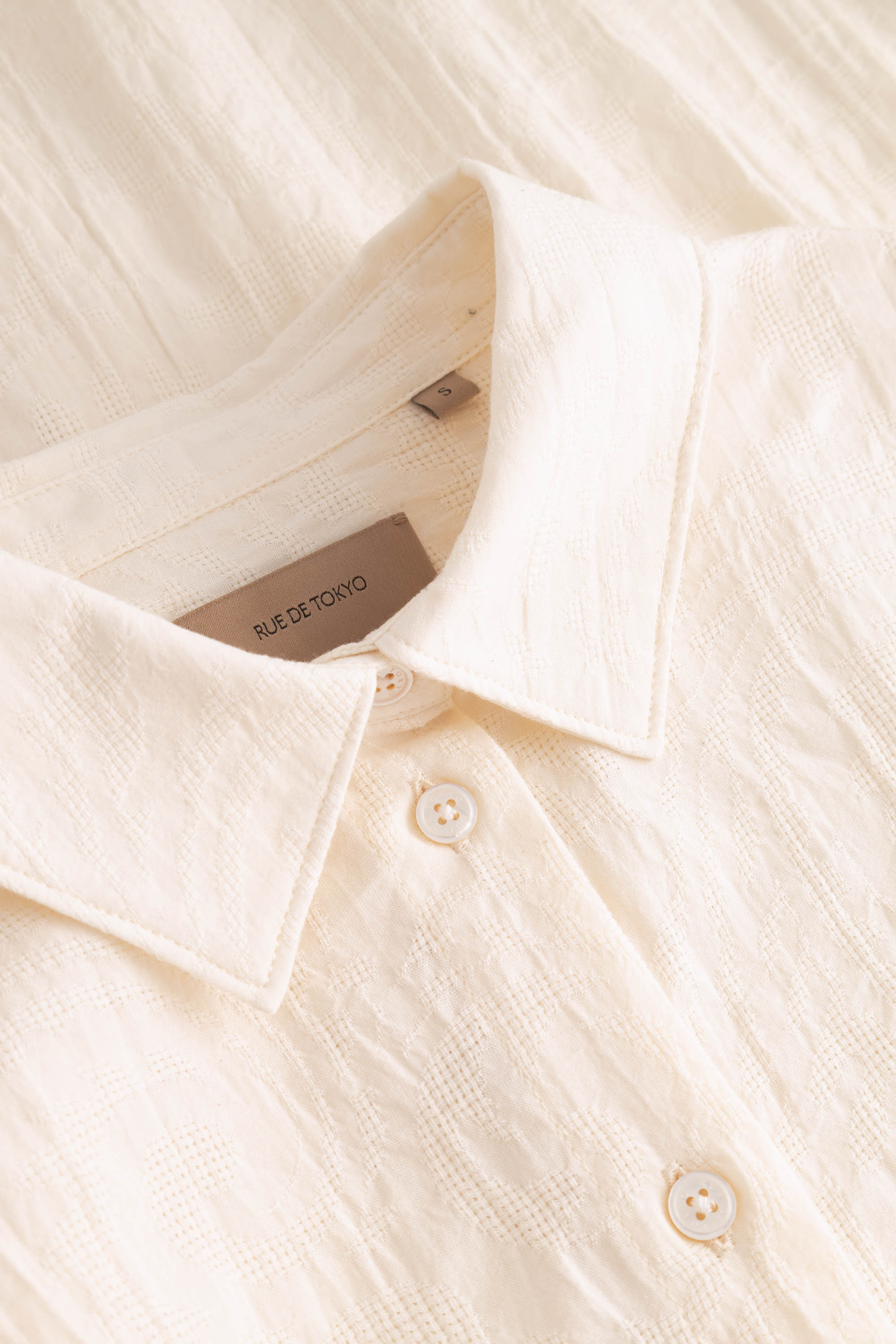Rue de Tokyo SUMIKO LIGHT JACQUARD Shirts EGGSHELL