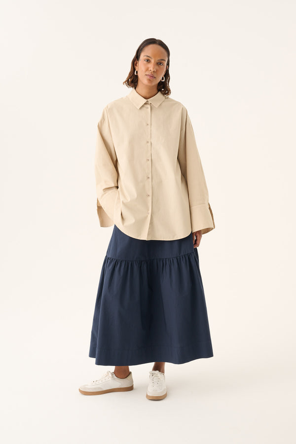Rue de Tokyo SUMIKO ORGANIC GARMENT DYED POPLIN Shirts BEIGE