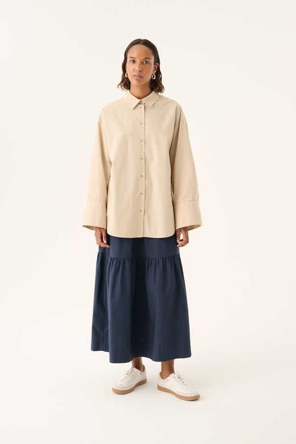 Rue de Tokyo SUMIKO ORGANIC GARMENT DYED POPLIN Shirts BEIGE