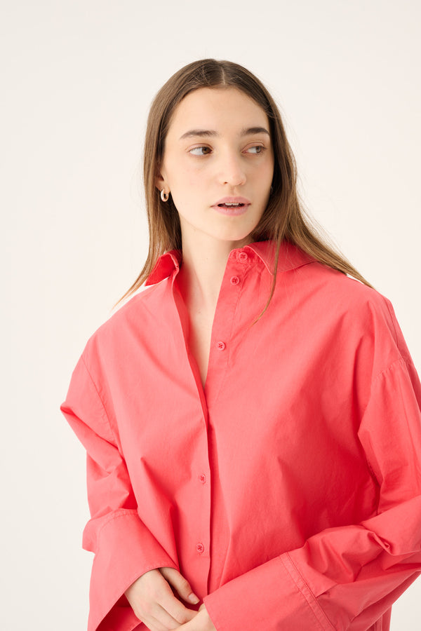 Rue de Tokyo SUMIKO ORGANIC GARMENT DYED POPLIN Shirts BITTERSWEET RED
