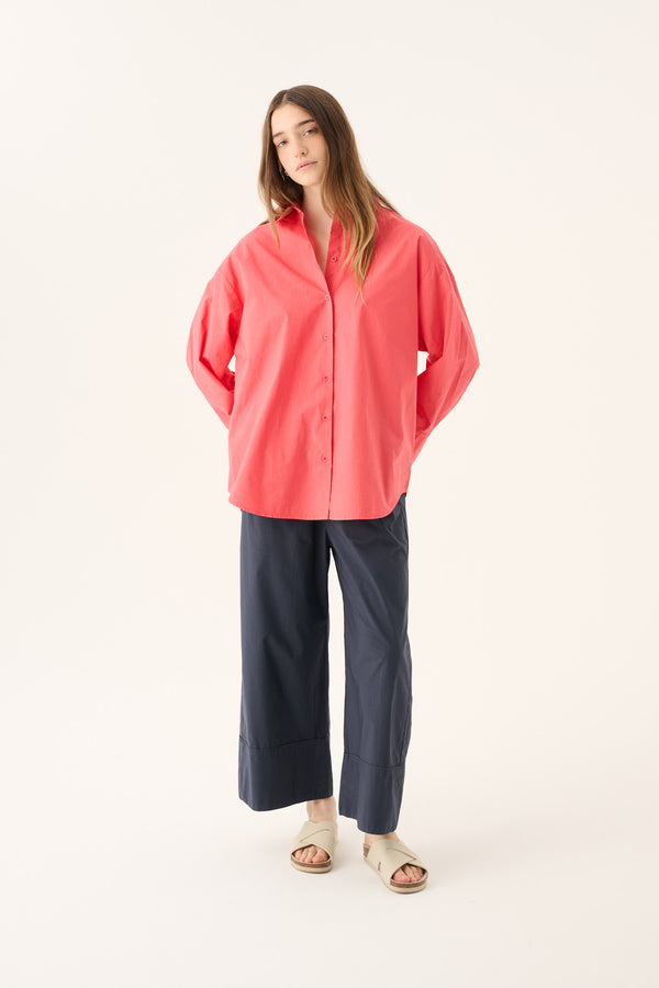Rue de Tokyo SUMIKO ORGANIC GARMENT DYED POPLIN Shirts BITTERSWEET RED