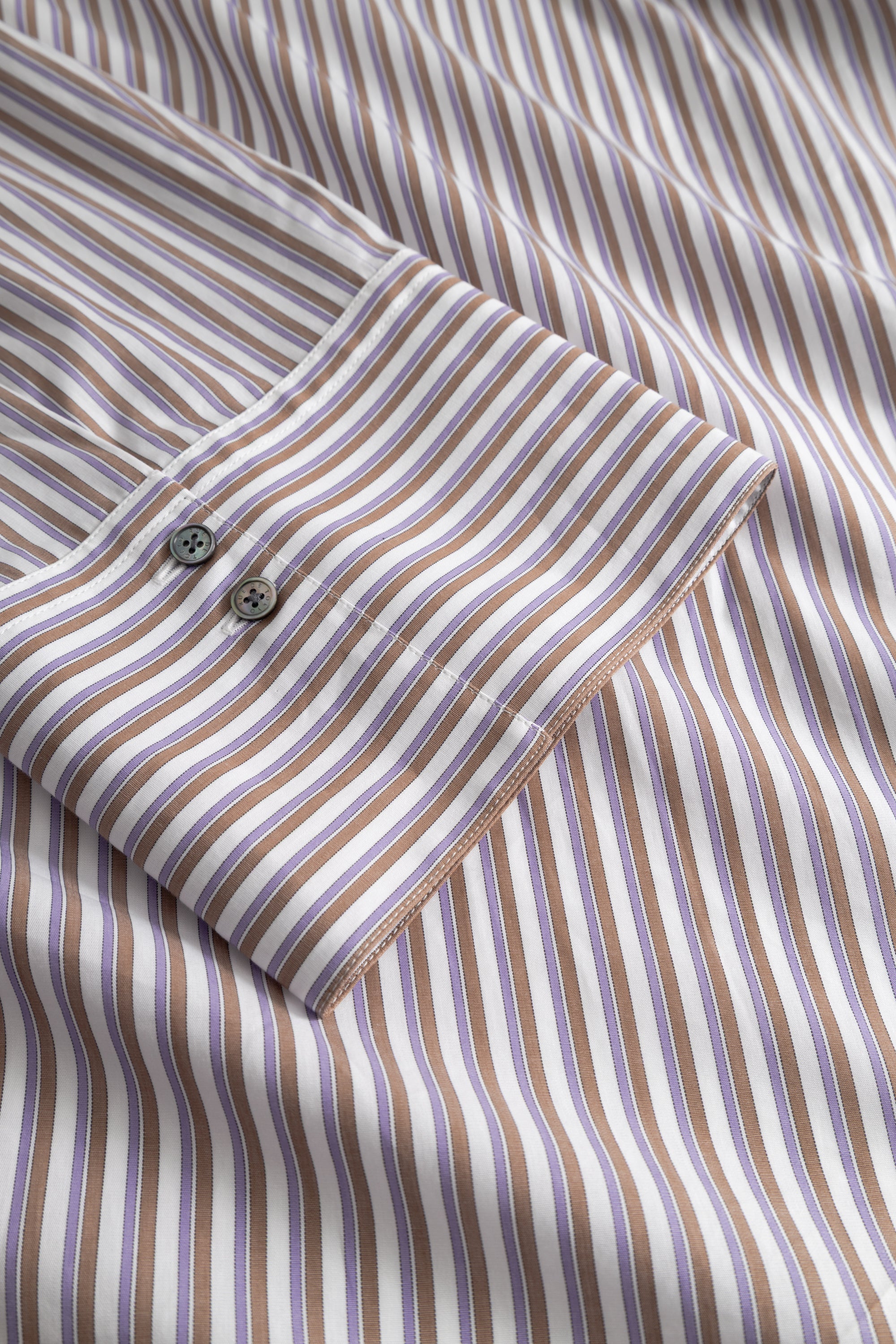 Rue de Tokyo SUMIKO TRIPLE STRIPE Shirts BROWN/PURPLE/WHITE