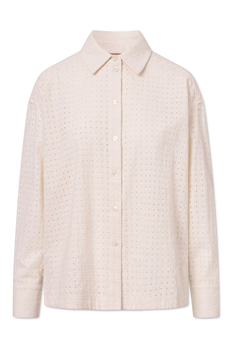 Rue de Tokyo SUNA EMBROIDERY COTTON SHIRTS OFF WHITE