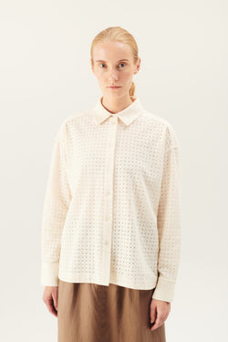 Rue de Tokyo SUNA EMBROIDERY COTTON SHIRTS OFF WHITE