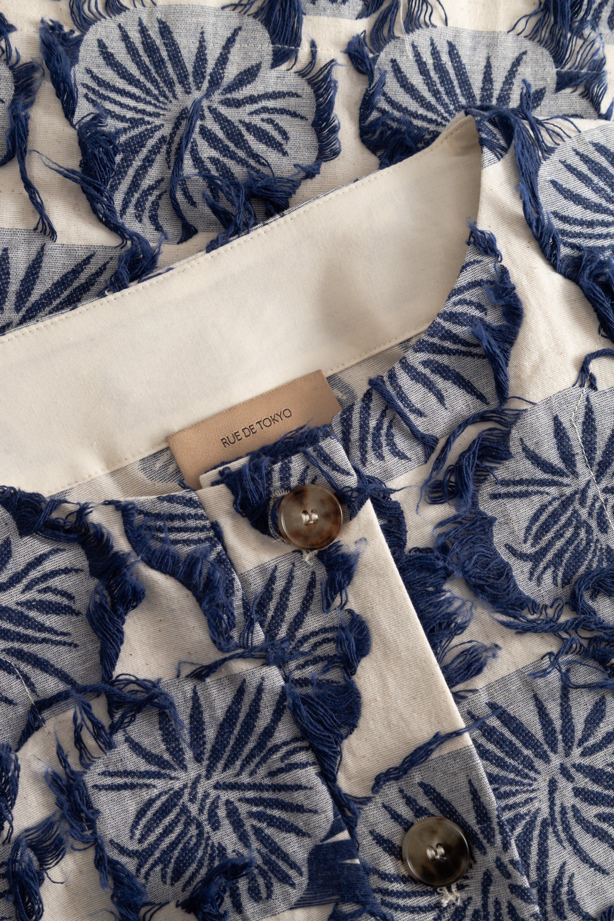 Rue de Tokyo SUN FIL COUPE FLOWER Shirts NAVY/SAND