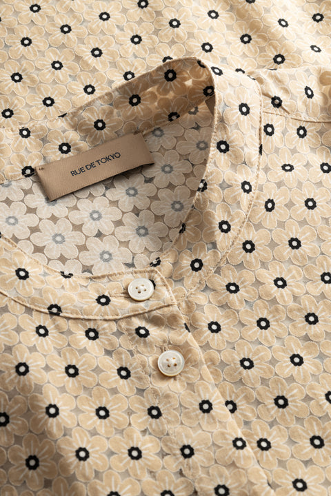 Rue de Tokyo SUSANNE SHIRT BEIGE FLOWER PRINT SHIRTS BEIGE FLOWER PRINT