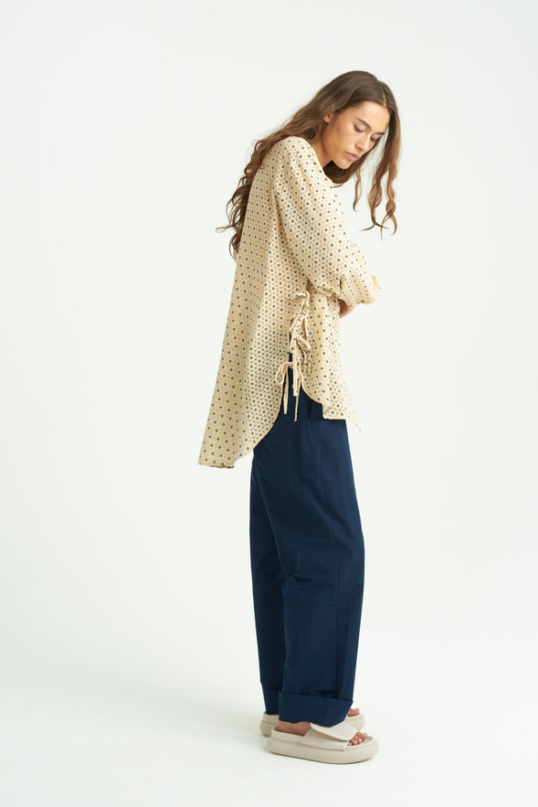 Rue de Tokyo SUSANNE SHIRT BEIGE FLOWER PRINT SHIRTS BEIGE FLOWER PRINT