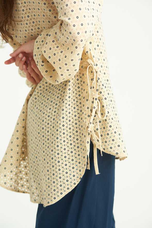 Rue de Tokyo SUSANNE SHIRT BEIGE FLOWER PRINT SHIRTS BEIGE FLOWER PRINT