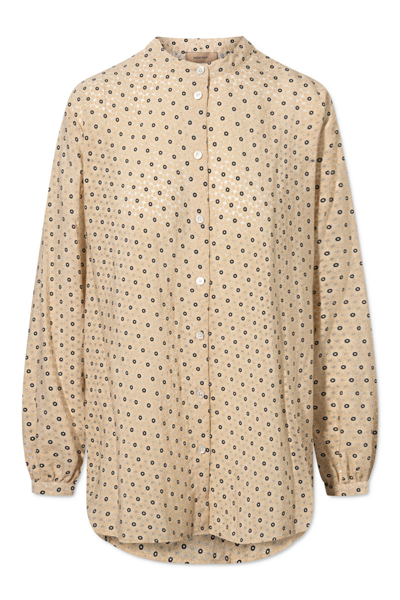 Rue de Tokyo SUSANNE SHIRT BEIGE FLOWER PRINT SHIRTS BEIGE FLOWER PRINT