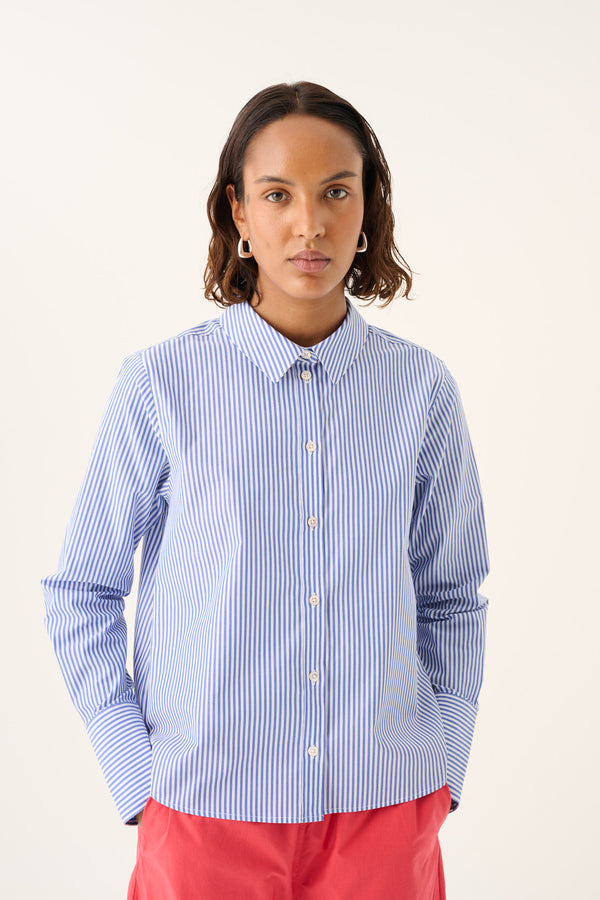 Rue de Tokyo SYLINA COTTON STRIPE Shirts BLUE WHITE STRIPE