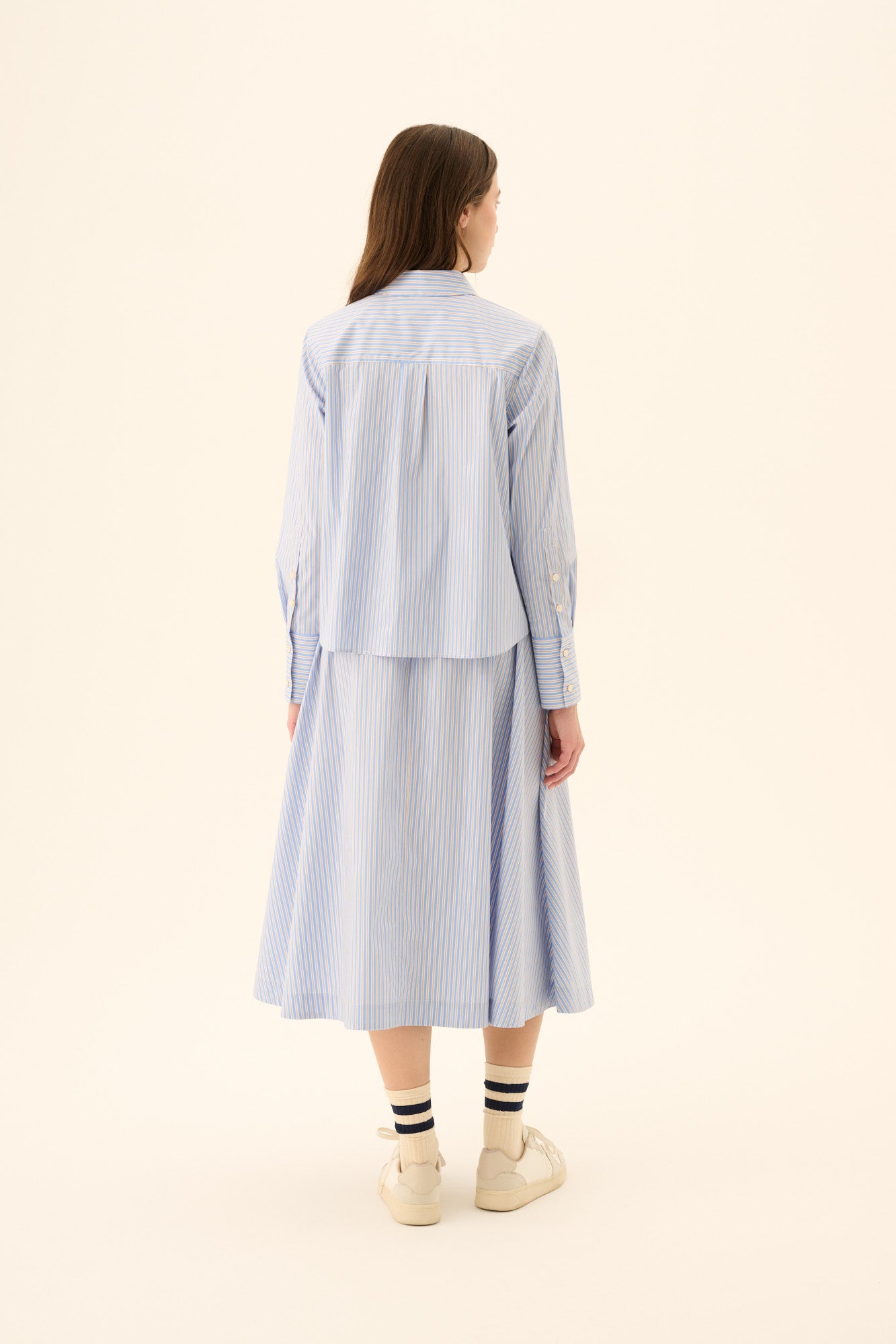 Rue de Tokyo SYLINA DOUBLE STRIPE Shirts BLUE BROWN STRIPE