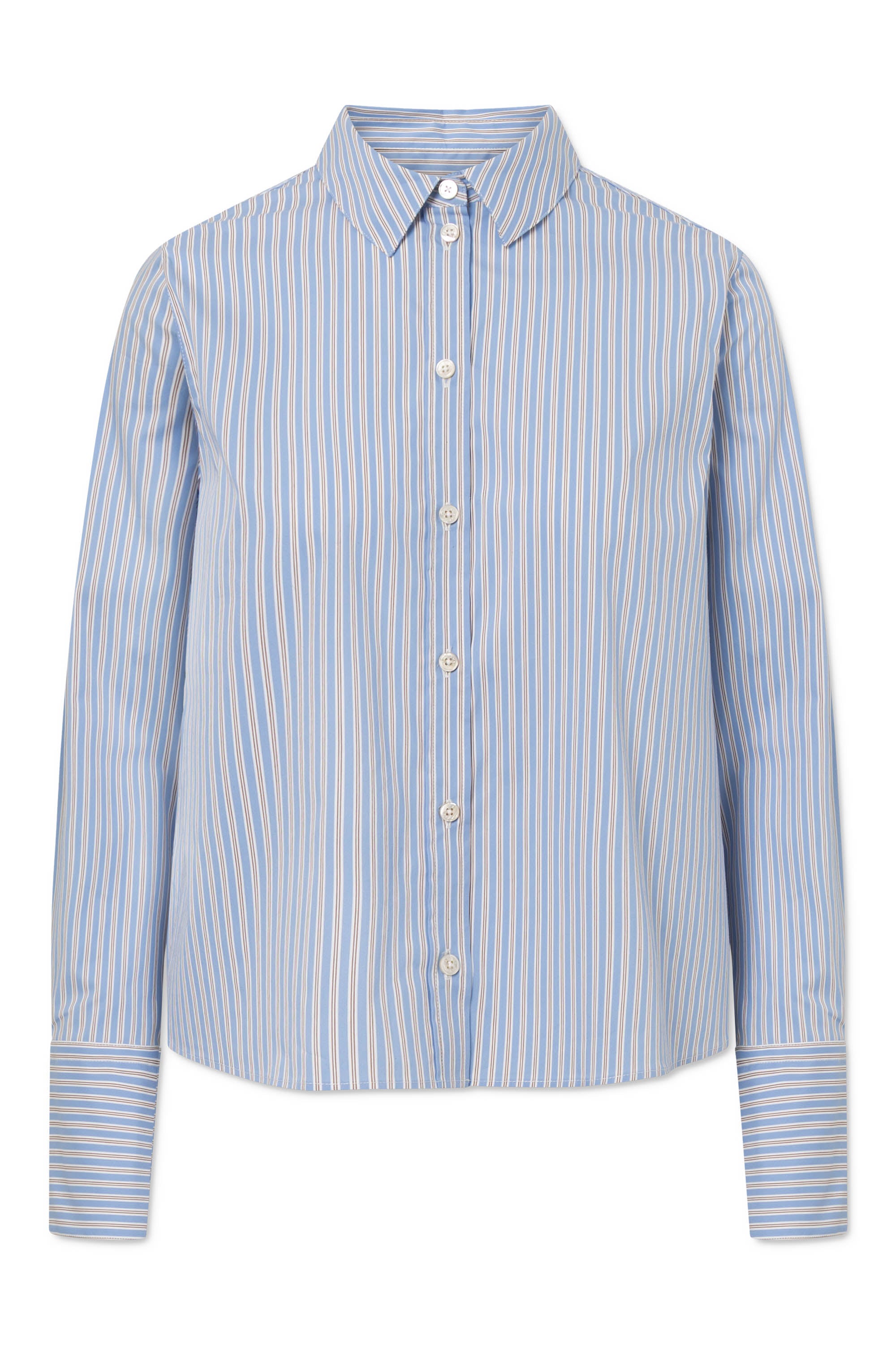 Rue de Tokyo SYLINA DOUBLE STRIPE Shirts BLUE BROWN STRIPE