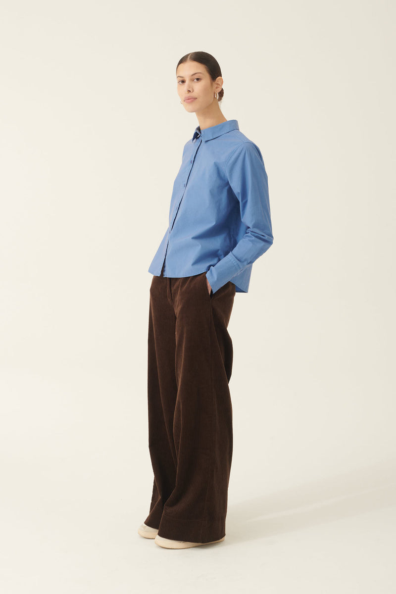 Rue de Tokyo SYLINA GARMENT DYED POPLIN SHIRTS RIVERSIDE BLUE