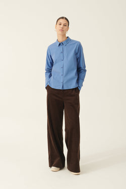 Rue de Tokyo SYLINA GARMENT DYED POPLIN SHIRTS RIVERSIDE BLUE