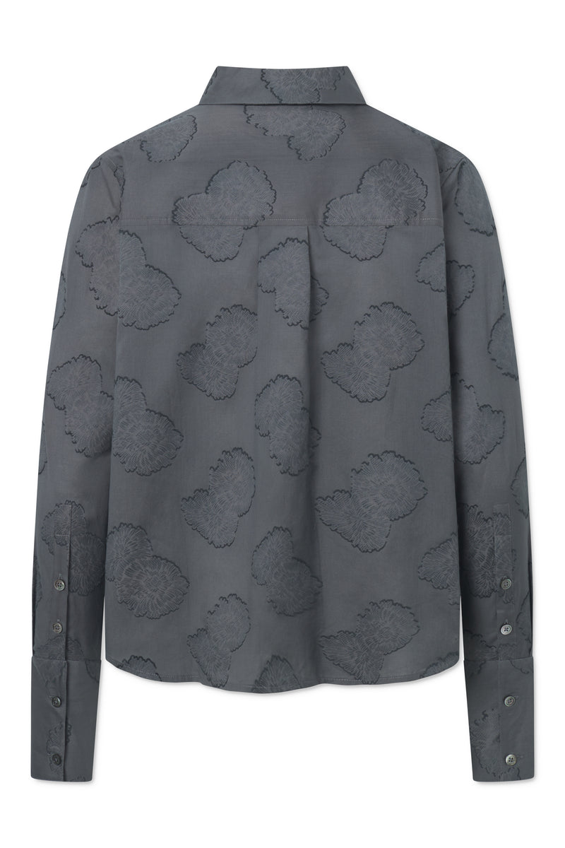 Rue de Tokyo SYLINA JAPANESE FLOWER JACQUARD SHIRTS DARK GREY FLOWER